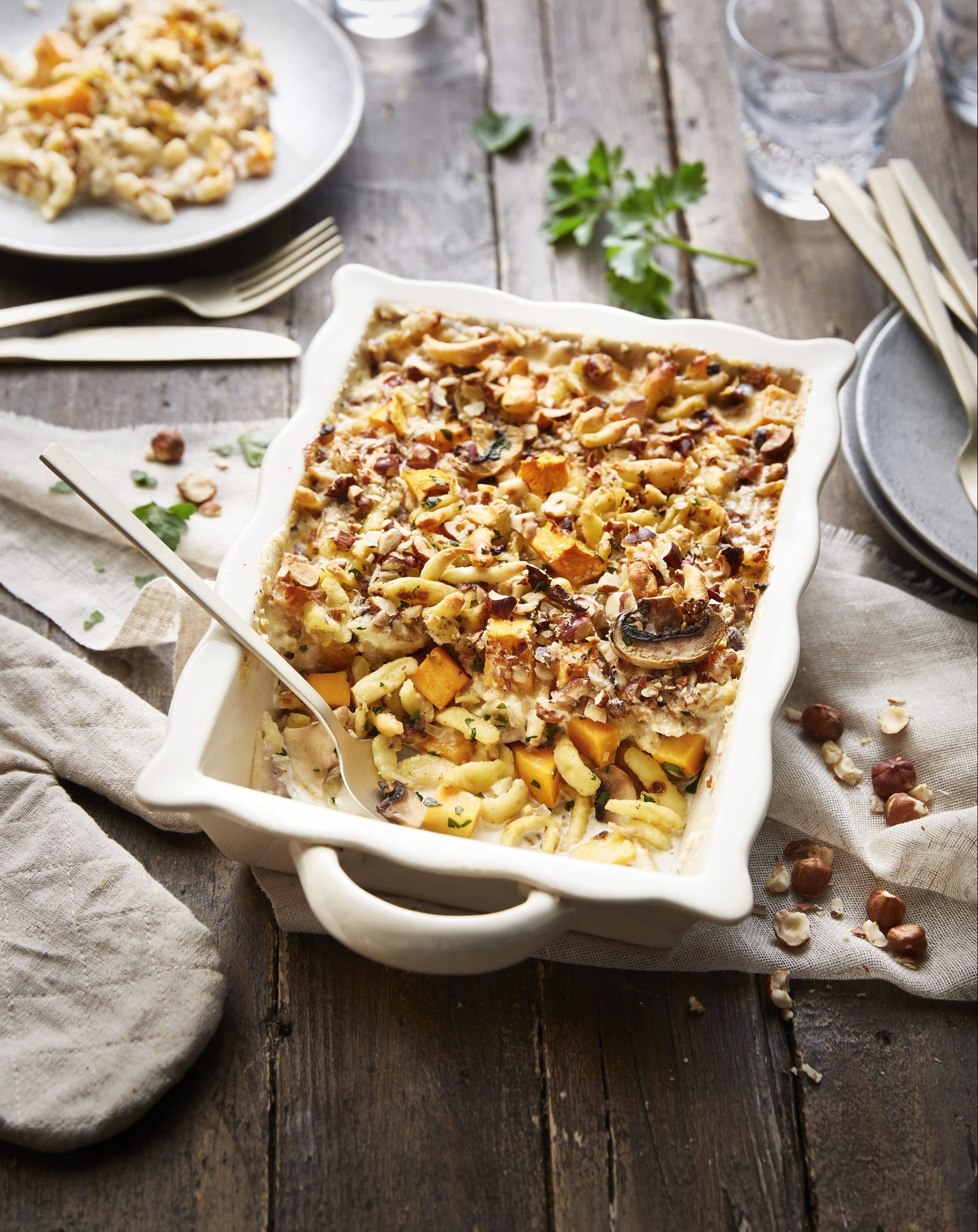 Gratin de spaetzle et courge butternut - Stoeffler Gratin de spaetzle et courge butternut - Stoeffler